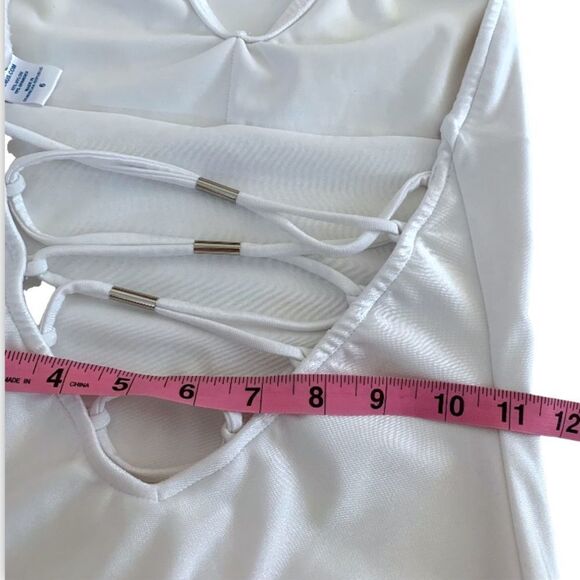 Venus Strappy Back White One Piece Swimsuit - Picture 5 of 10